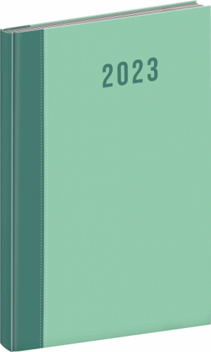 Týdenní diář Cambio 2023, zelený, 15 × 21 cm