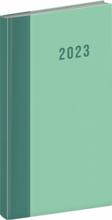 detail Kapesní diář Cambio 2023, zelený, 9 × 15,5 cm