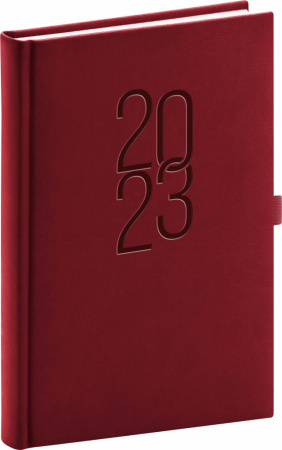 detail Denní diář Vivella Classic 2023, vínový, 15 × 21 cm
