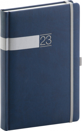 detail Denní diář Twill 2023, modrostříbrný, 15 × 21 cm