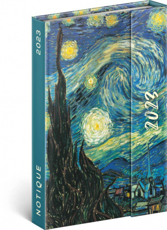 detail Týdenní magnetický diář Vincent van Gogh 2023, 11 × 16 cm