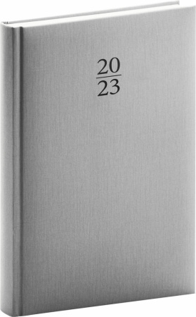 detail Denní diář Capys 2023, stříbrný, 15 × 21 cm