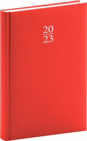 detail Denní diář Capys 2023, červený, 15 × 21 cm