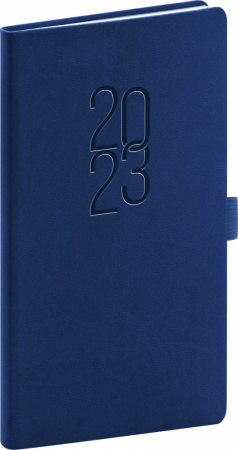 detail Kapesní diář Vivella Classic 2023, modrý, 9 × 15,5 cm
