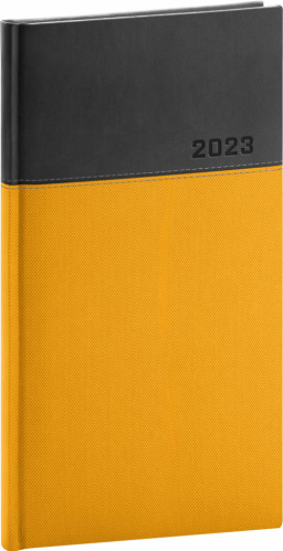 Kapesní diář Dado 2023, žlutočerný, 9 × 15,5 cm