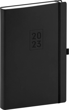 detail Denní diář Nox 2023, černý / černý, 15 × 21 cm