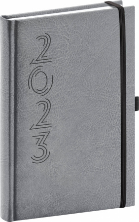 detail Denní diář Memory 2023, stříbrný, 15 × 21 cm