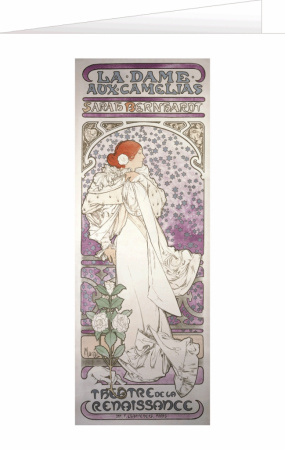 detail Blahopřání Alfons Mucha – La Dame aux Camélias