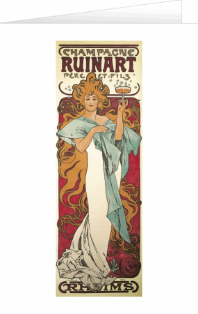 detail Blahopřání Alfons Mucha – Champagne Ruinart