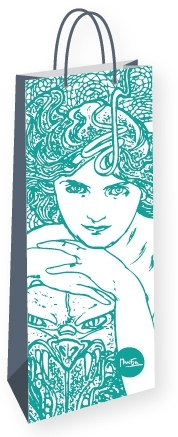 detail Dárková taška na lahev Alfons Mucha – Emerald, Fresh Collection