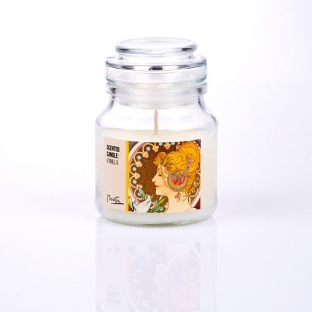 detail Vonná svíčka (vůně vanilka) Alfons Mucha – Pero