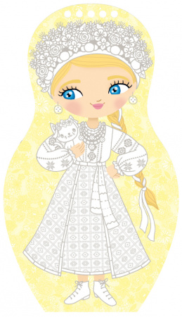 detail Oblékáme ukrajinské panenky ALINA – Omalovánky