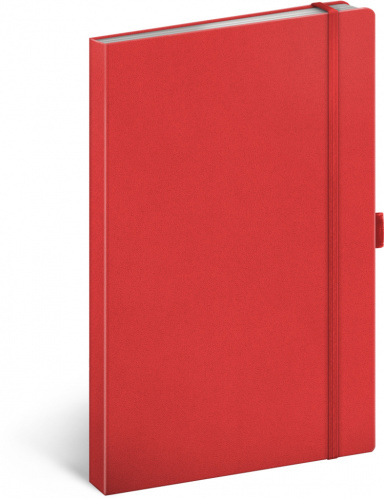 Notes Červený, linkovaný, 13 × 21 cm