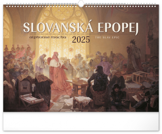 detail Nástěnný kalendář Slovanská epopej – Alfons Mucha 2025, 48 × 33 cm