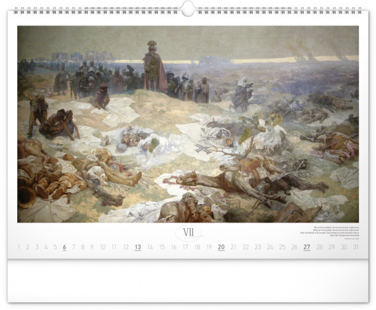 detail Nástěnný kalendář Slovanská epopej – Alfons Mucha 2025, 48 × 33 cm