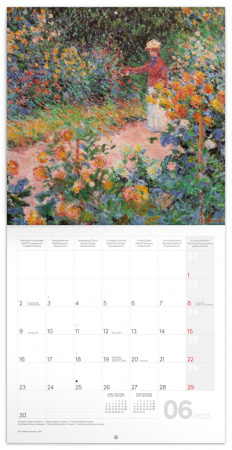 detail Poznámkový kalendář Claude Monet 2025, 30 × 30 cm