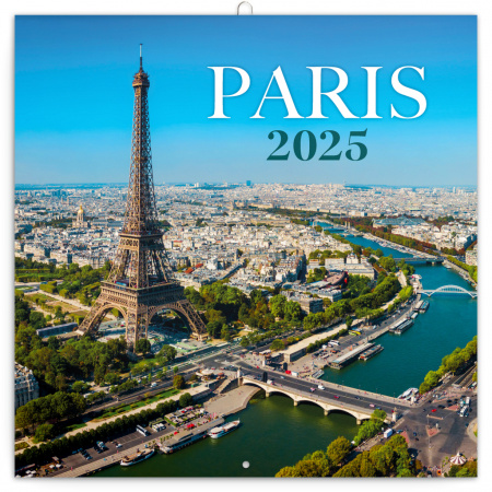 detail Poznámkový kalendář Paříž 2025, 30 × 30 cm