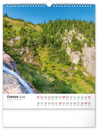 detail Nástěnný kalendář Krkonoše 2025, 30 × 34 cm