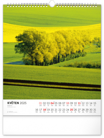 detail Nástěnný kalendář Kouzlo Moravského Toskánska 2025, 30 × 34 cm