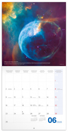 detail Poznámkový kalendář NASA 2025, 30 × 30 cm